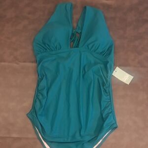 NWT. Ziola Teal Maternity Halter Neck Swimsuit